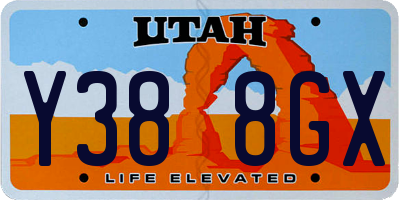 UT license plate Y388GX