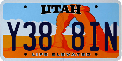UT license plate Y388IN