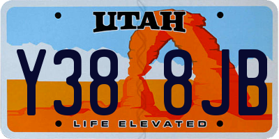 UT license plate Y388JB