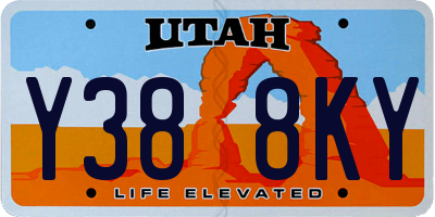 UT license plate Y388KY