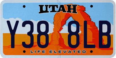 UT license plate Y388LB