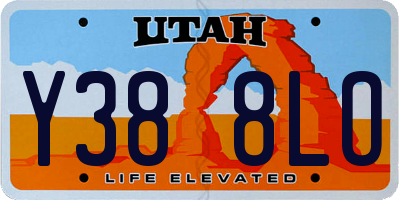 UT license plate Y388LO