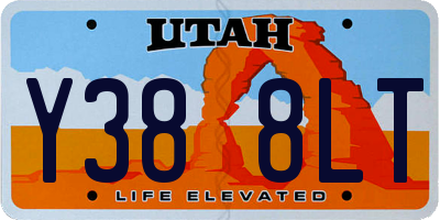 UT license plate Y388LT