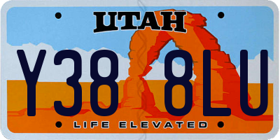 UT license plate Y388LU
