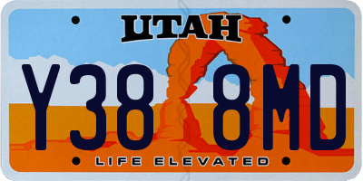 UT license plate Y388MD