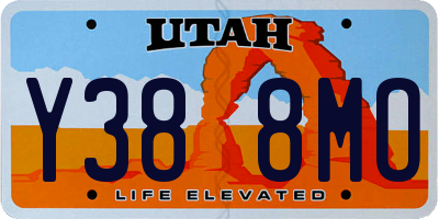 UT license plate Y388MO