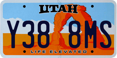 UT license plate Y388MS