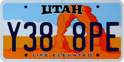 UT license plate Y388PE