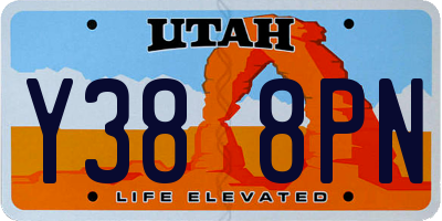 UT license plate Y388PN