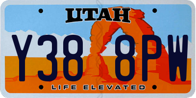 UT license plate Y388PW