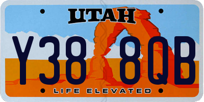 UT license plate Y388QB