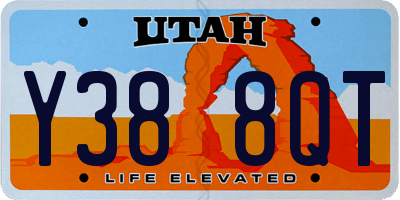 UT license plate Y388QT