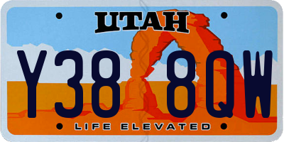UT license plate Y388QW