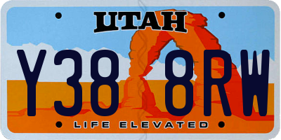 UT license plate Y388RW
