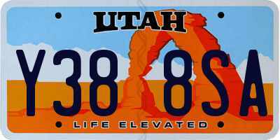 UT license plate Y388SA