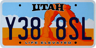 UT license plate Y388SL