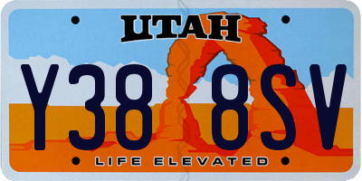 UT license plate Y388SV