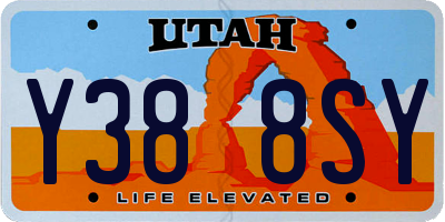 UT license plate Y388SY