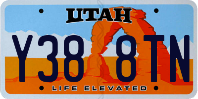 UT license plate Y388TN