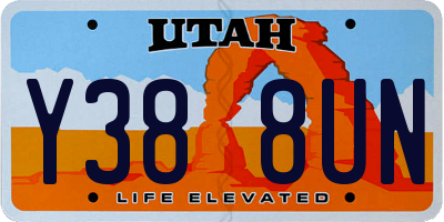 UT license plate Y388UN