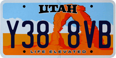 UT license plate Y388VB