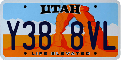 UT license plate Y388VL