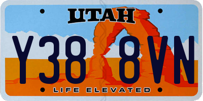 UT license plate Y388VN