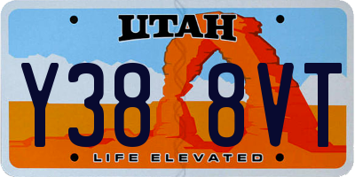 UT license plate Y388VT