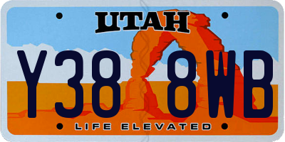 UT license plate Y388WB