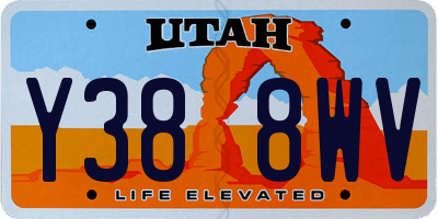 UT license plate Y388WV