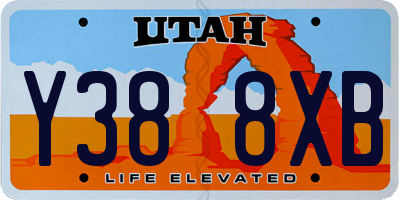 UT license plate Y388XB
