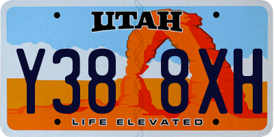 UT license plate Y388XH