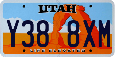 UT license plate Y388XM