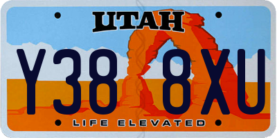 UT license plate Y388XU