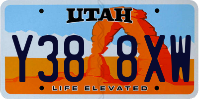 UT license plate Y388XW