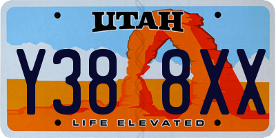UT license plate Y388XX