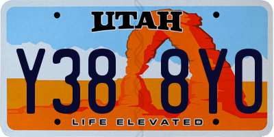 UT license plate Y388YO