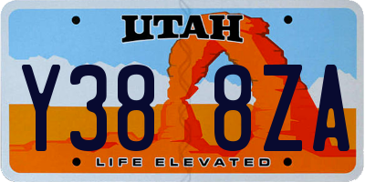 UT license plate Y388ZA
