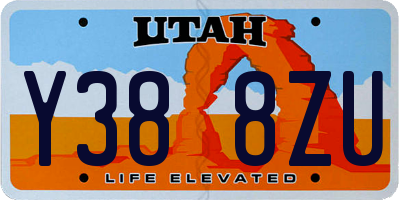 UT license plate Y388ZU