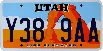 UT license plate Y389AA