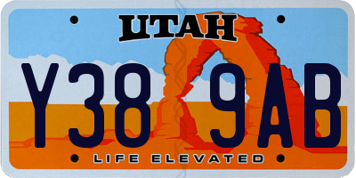 UT license plate Y389AB
