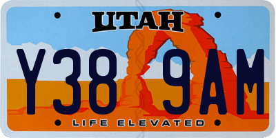 UT license plate Y389AM