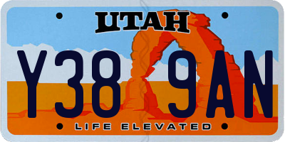 UT license plate Y389AN