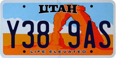 UT license plate Y389AS