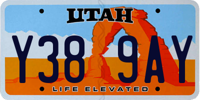 UT license plate Y389AY