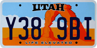 UT license plate Y389BI