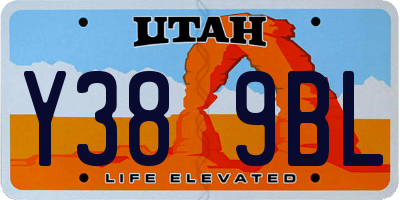 UT license plate Y389BL