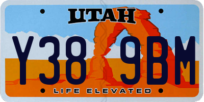 UT license plate Y389BM