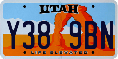 UT license plate Y389BN