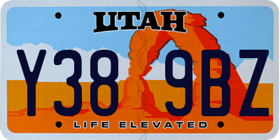 UT license plate Y389BZ